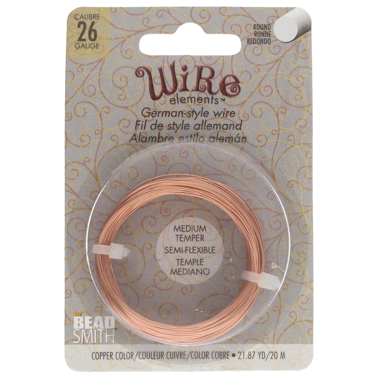 The Beadsmith German-Style Jewelry Wire – Copper Core, Copper Plated -Beading Wire Used to Jewelry Making, Wire Wrapping, Sculpting, Floral, and DIY Arts & Crafts